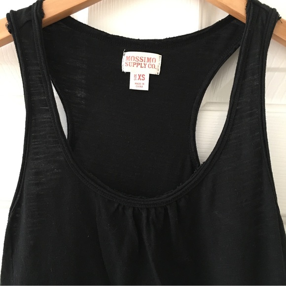 Mossimo Supply Co Black Tank Dress Gathered Front Racer Back XS 100% Cotton - Picture 3 of 7